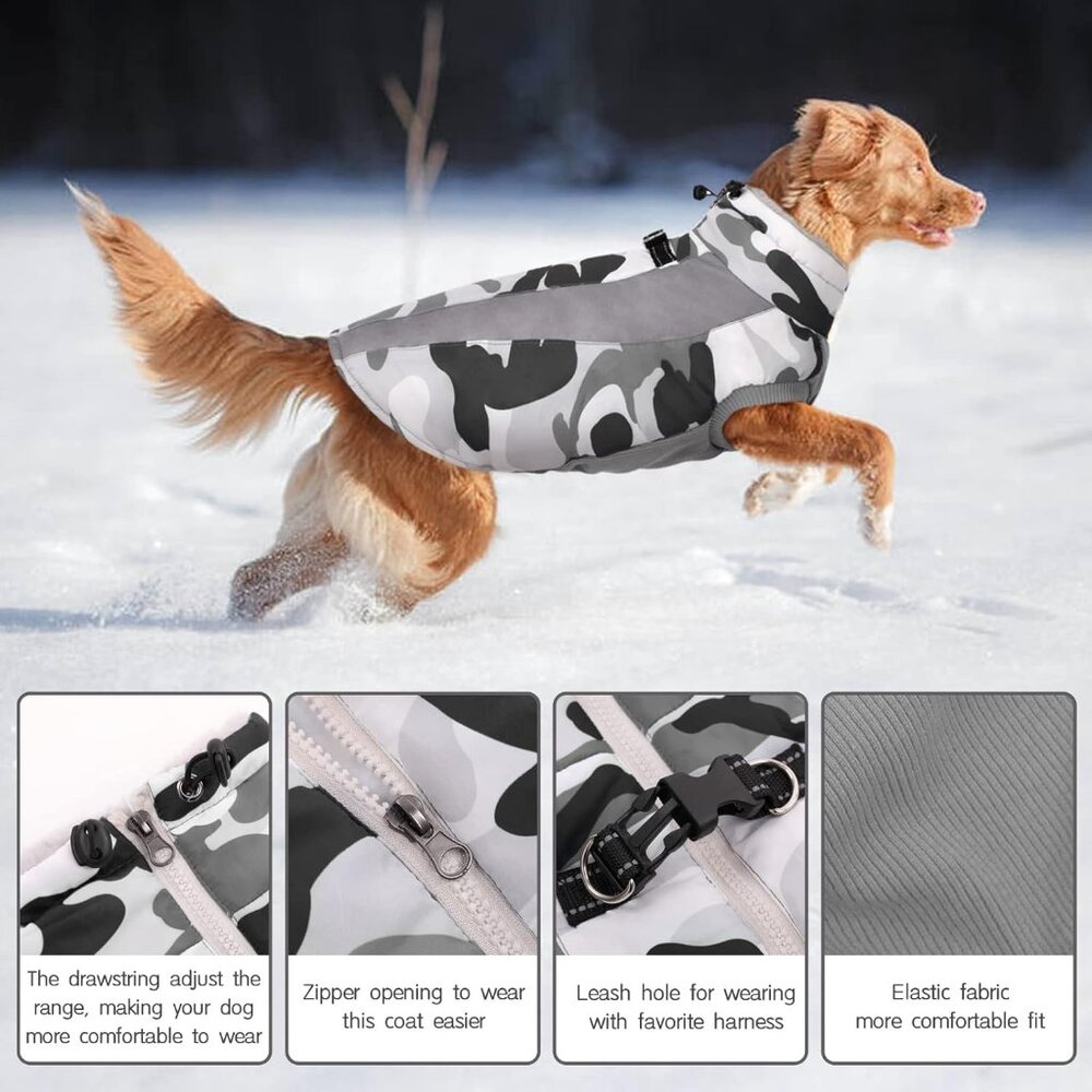 FUAMEY Dog Winter Jackets for Large Dogs